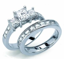 princess cut engagement rings in channel setting