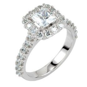 princess cut engagement rings pave setting