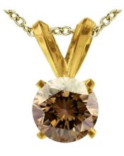 Chocolate Diamond Solitaire Pendant