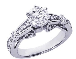Art Deco Engagement Ring Round Brilliant
